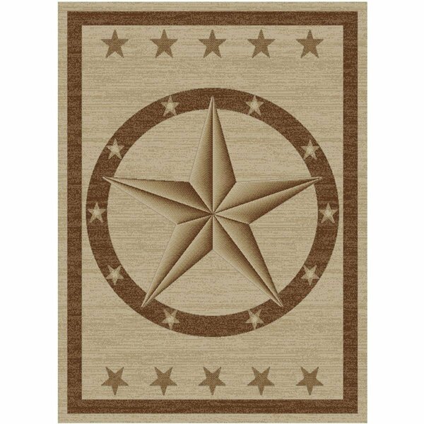 Mayberry Rug 3 ft. 11 in. x 5 ft. 3 in. Hearthside Western Star Area Rug, Beige HS3681 4X6